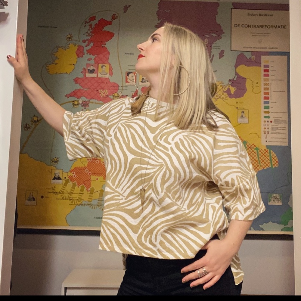Ted Baker flocked zebra top